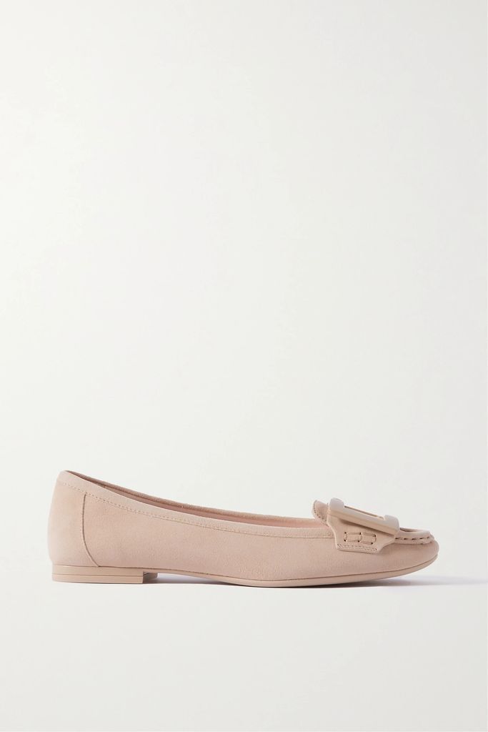 Buckled Suede Loafers - Neutral
