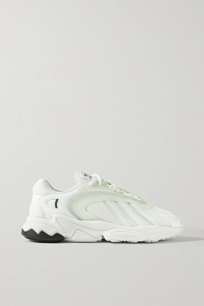 Oztral Rubber And Leather-trimmed Mesh Sneakers - White