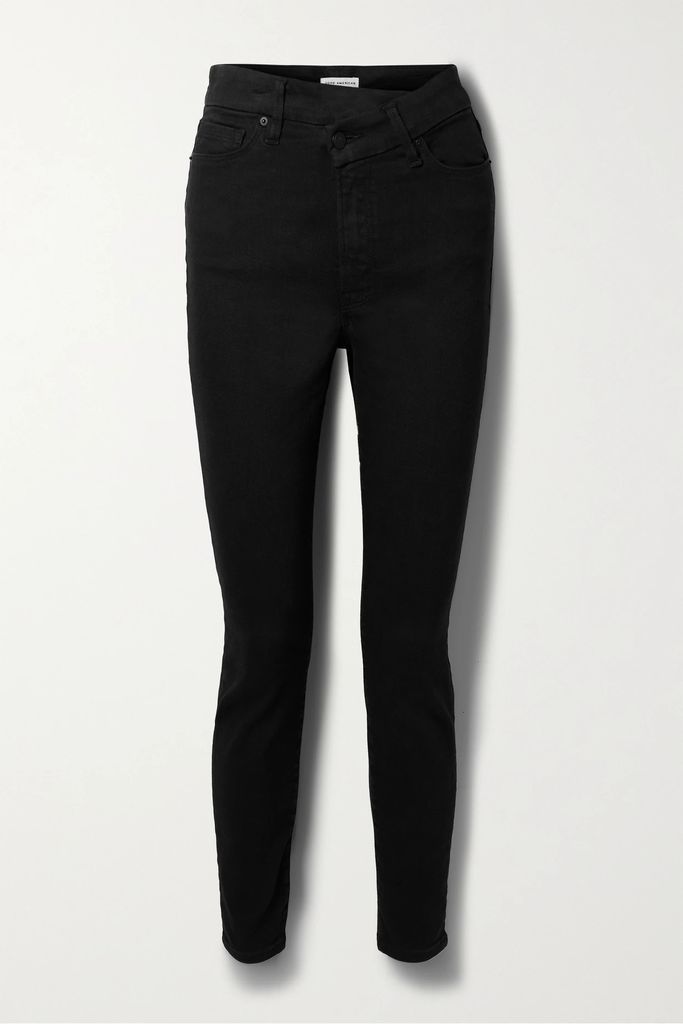 Good Classic Asymmetric High-rise Straight-leg Jeans - Black