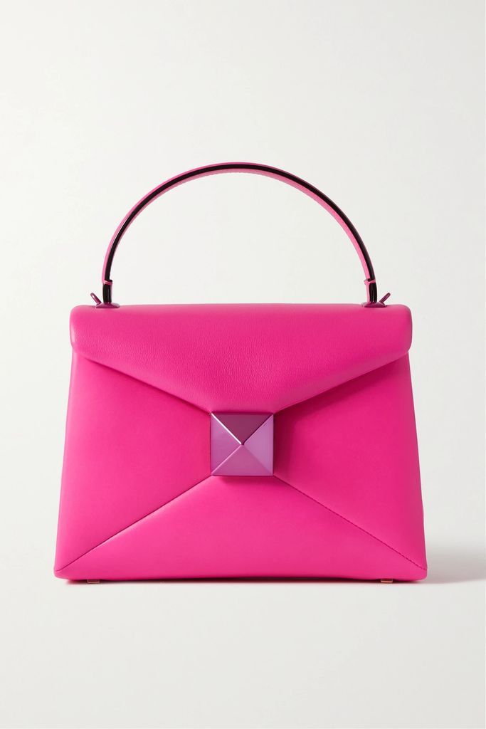 One Stud Small Leather Tote - Pink