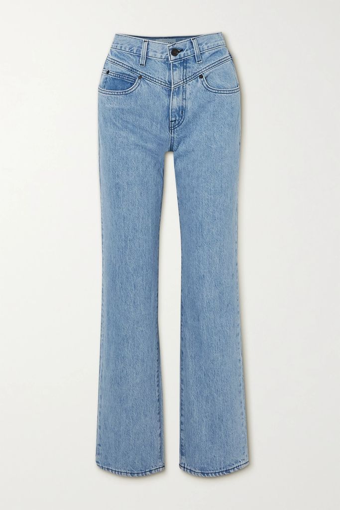 Brooklyn Mid-rise Straight-leg Jeans - Light blue