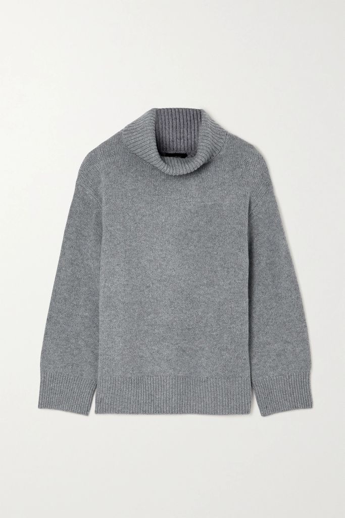 Holly Cashmere Turtleneck Sweater - Gray