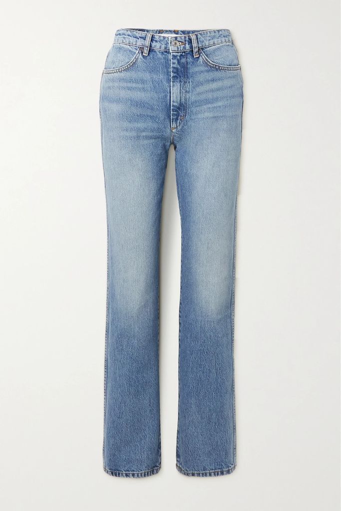 70s Cigarette High-rise Straight-leg Jeans - Light denim