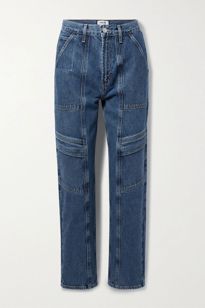 + Net Sustain Cooper Cargo High-rise Straight-leg Organic Jeans - Dark denim