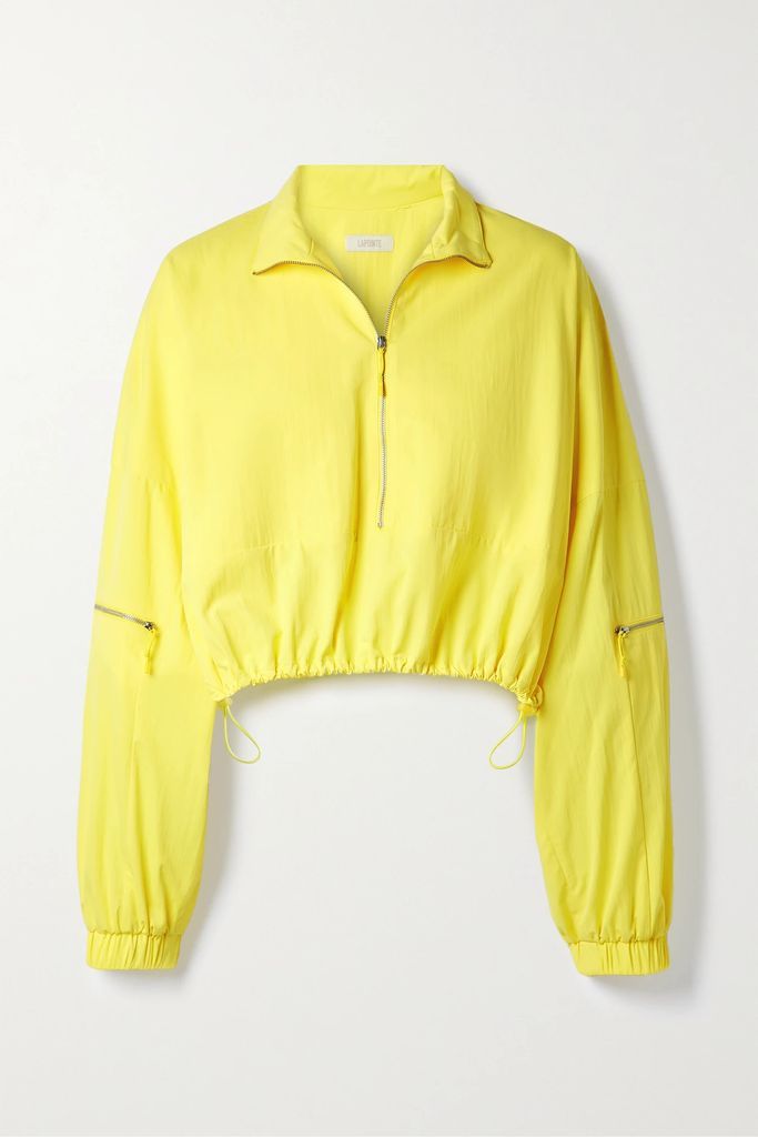Cropped Recycled Shell Jacket - Yellow