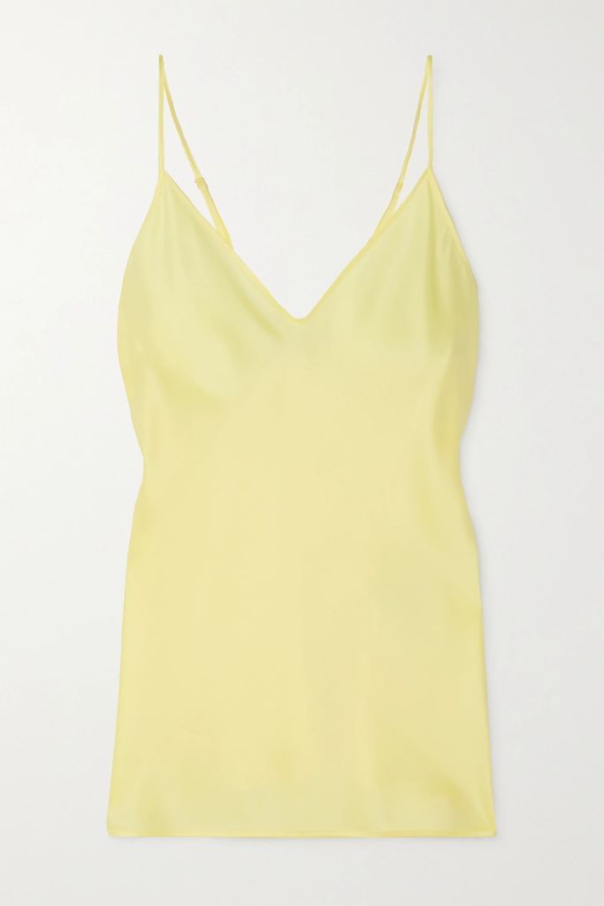 Leisure Lucca Stretch-silk Satin Camisole - Yellow