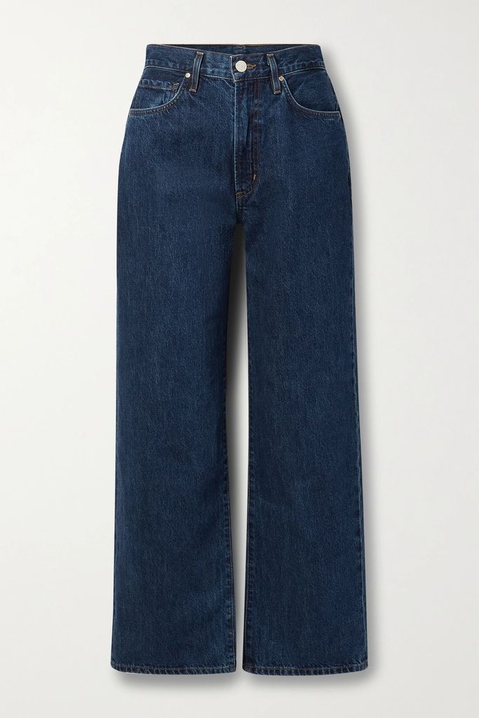 The Barker High-rise Wide-leg Jeans - Dark denim