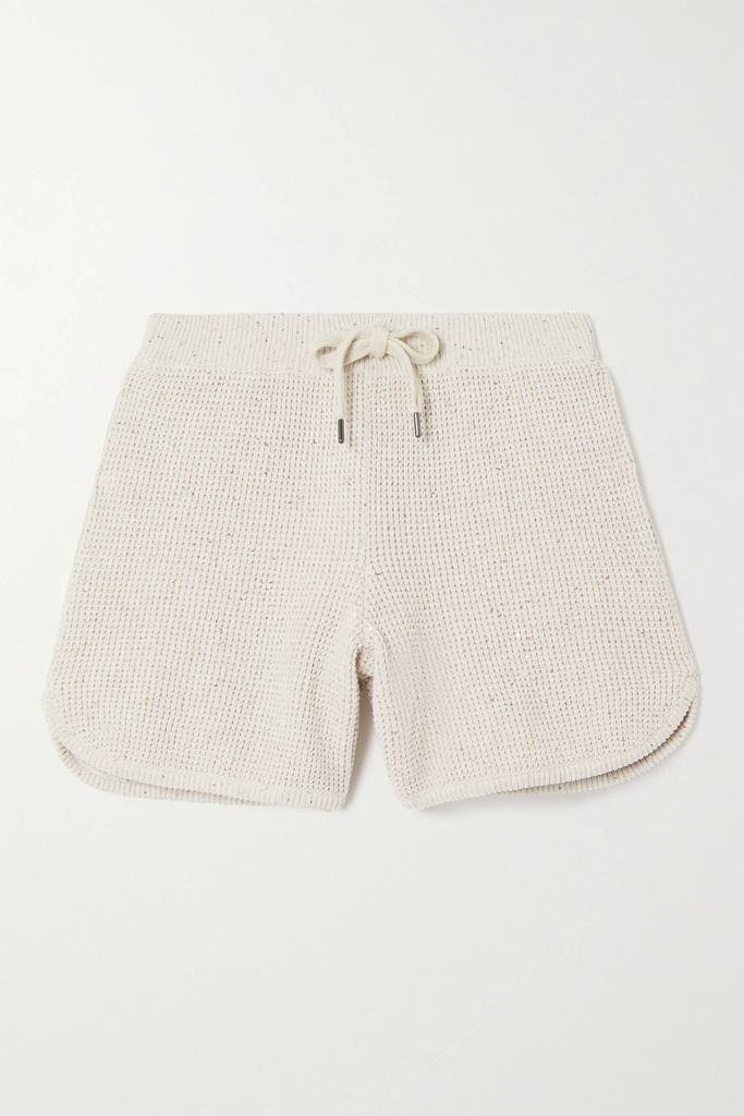 Sequin-embellished Cotton-blend Shorts - Off-white
