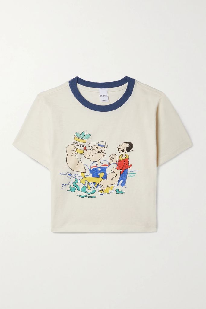 Micro Popeye Printed Cotton-jersey T-shirt - Ivory