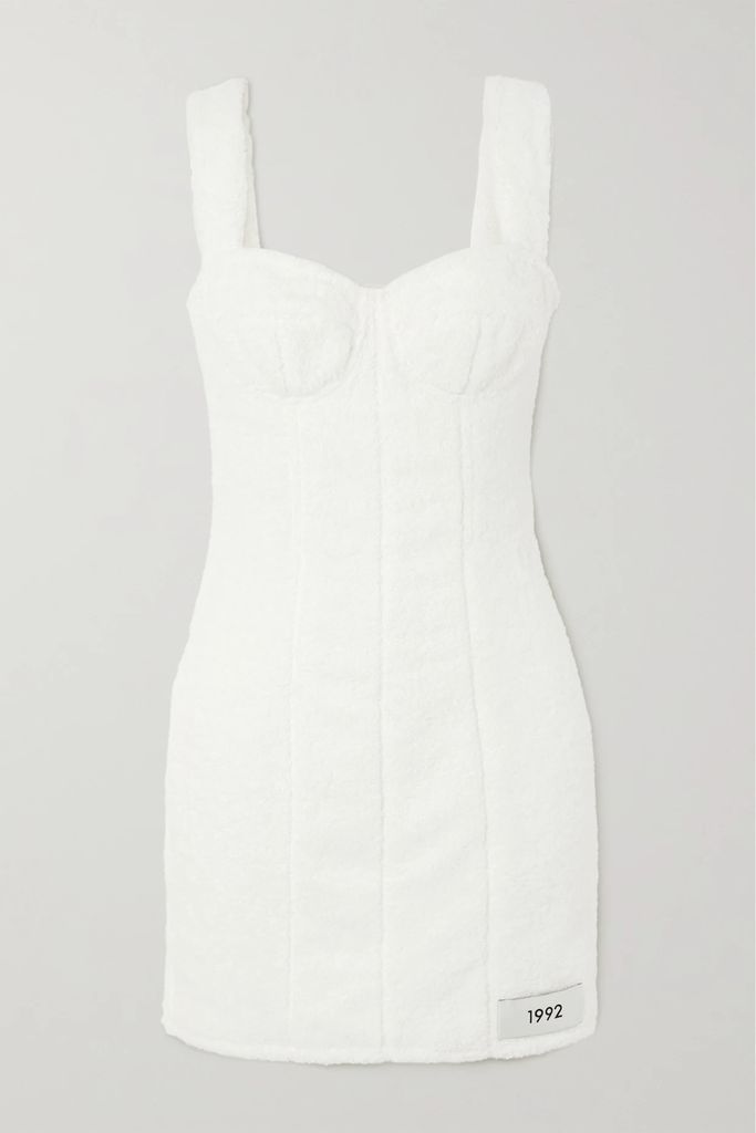 Cotton-terry Mini Dress - White