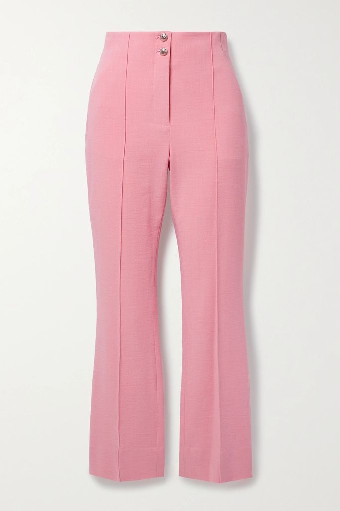 Kean Cropped Crepe Flared Pants - Baby pink