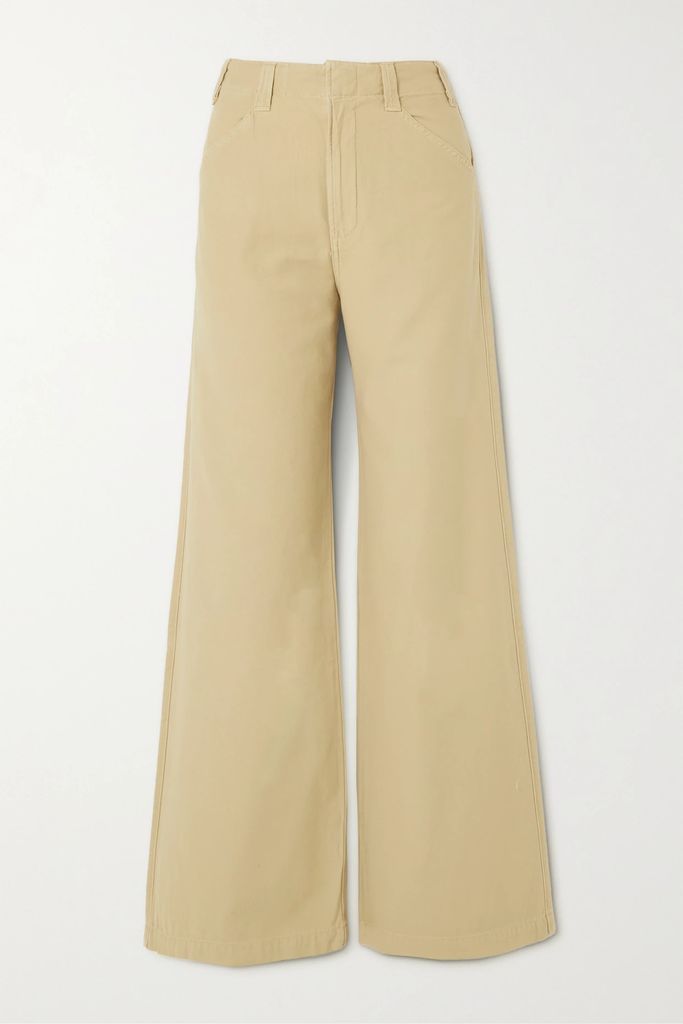 + Net Sustain Paloma Wide-leg Cotton-blend Pants - Camel