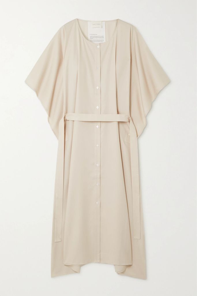 Akira Belted Tencel Maxi Dress - Beige