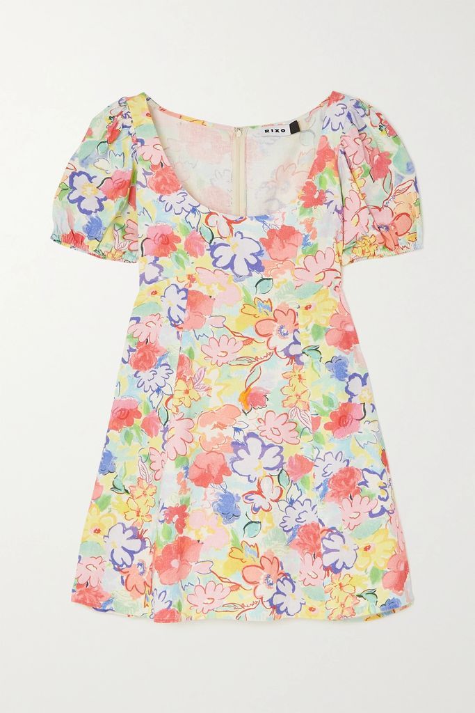Anandi Floral-print Woven Mini Dress - Multi