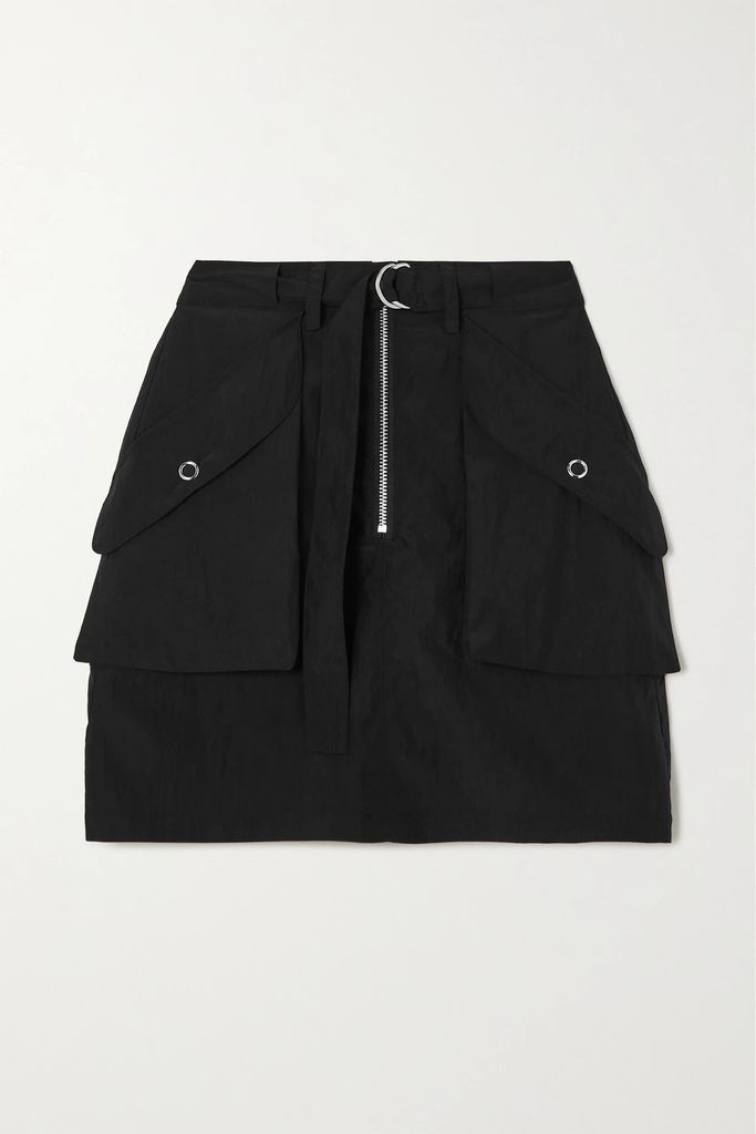 Brita Belted Shell Mini Skirt - Black