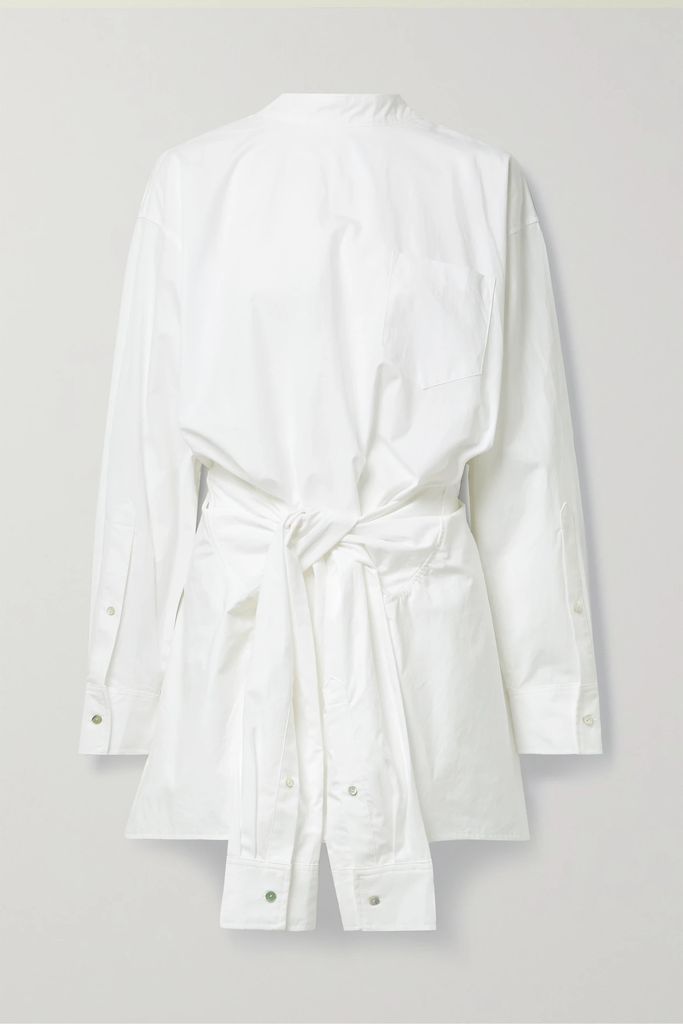 Caleb Cotton-poplin Mini Shirt Dress - Off-white