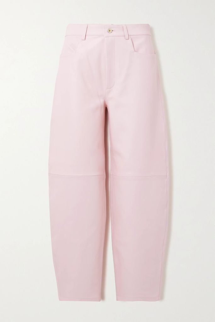 Chamomile Leather Tapered Pants - Pink