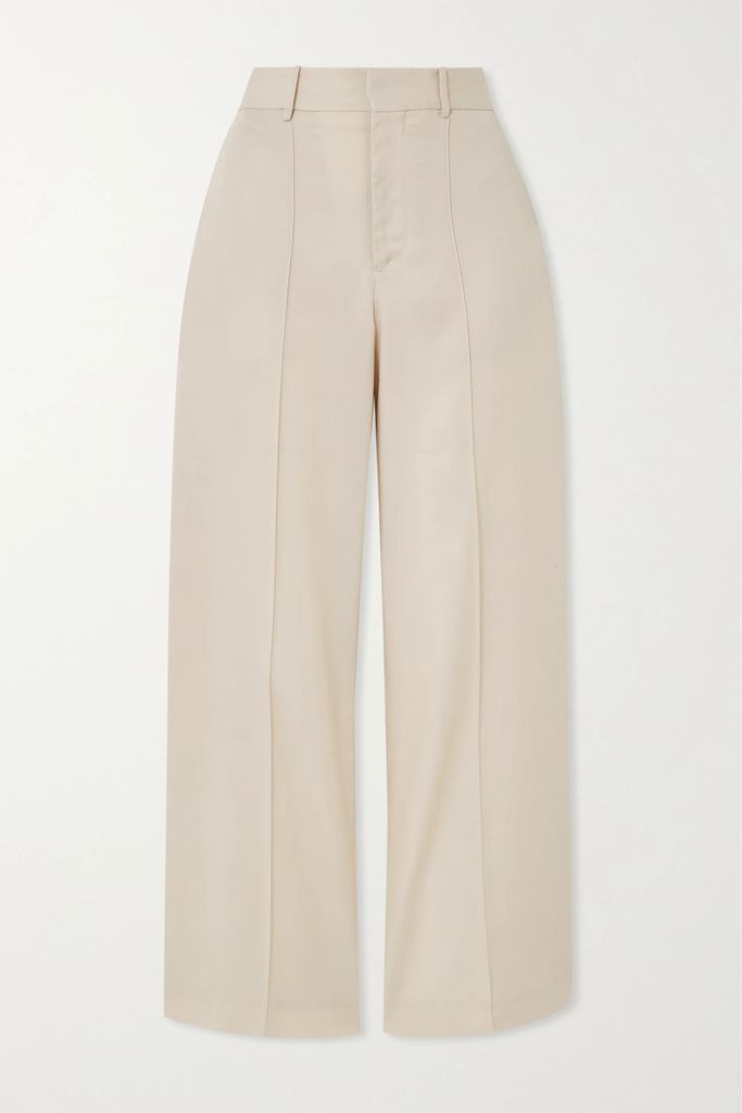 Chania Tencel Lyocell Flared Pants - Beige