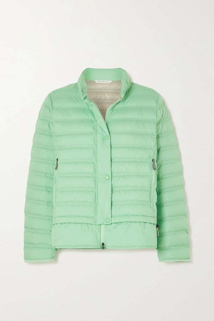 Feliza Quilted Padded Shell Down Jacket - Green