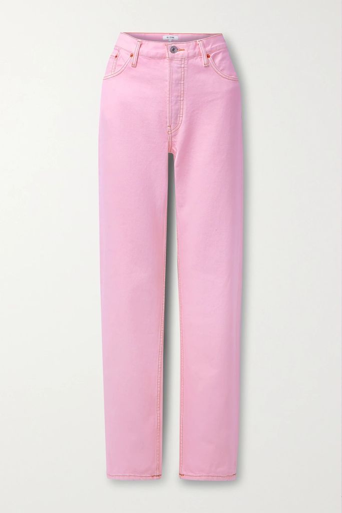High-rise Straight-leg Jeans - Baby pink