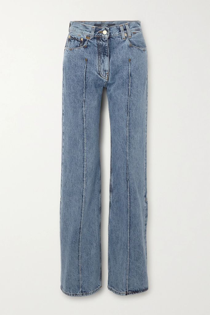 High-rise Straight-leg Jeans - Blue