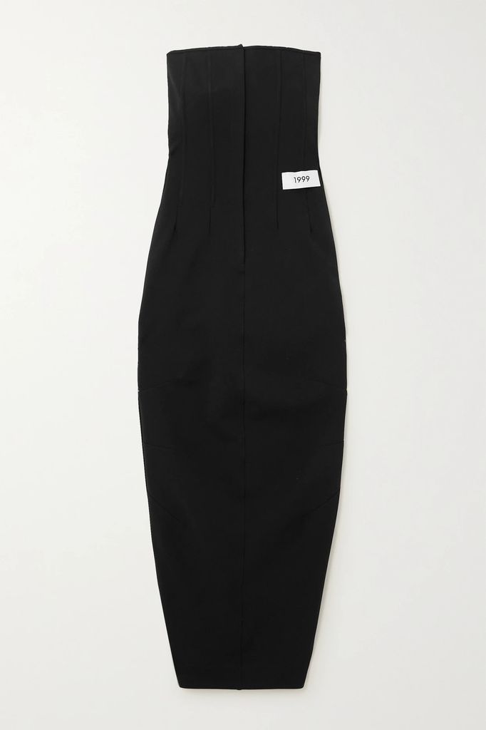 Kim Zip-detailed Stretch-crepe Bustier Maxi Dress - Black