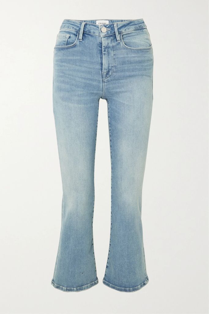 Le One Cropped Mid-rise Bootcut Jeans - Light denim