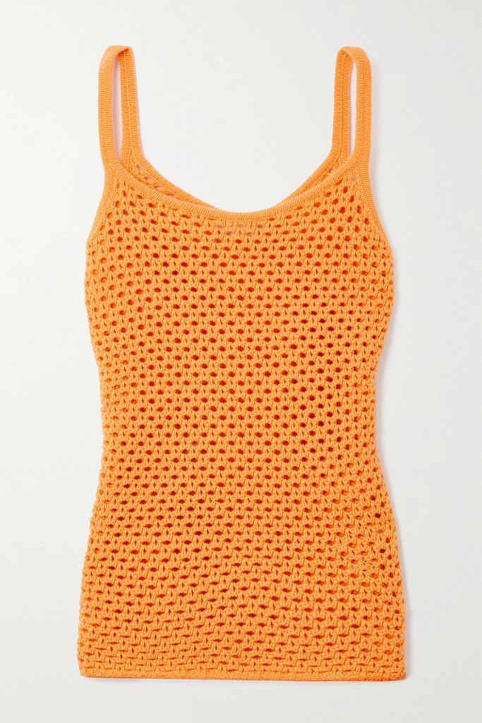 Mali Honeycomb-knit Wool Tank - Orange