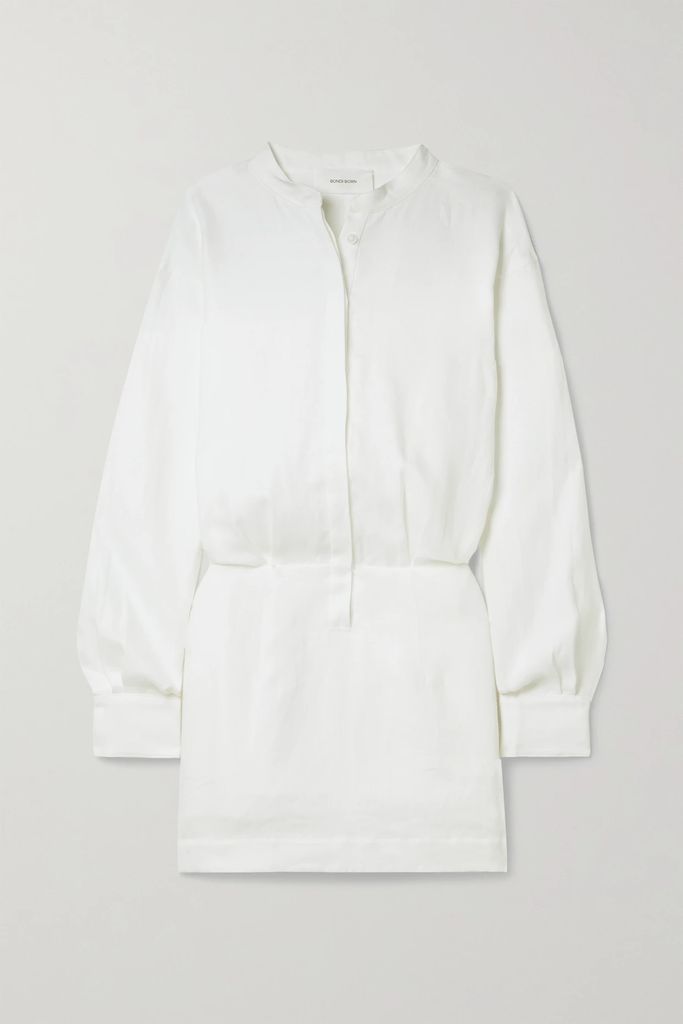 Menton Organic Linen Mini Dress - White