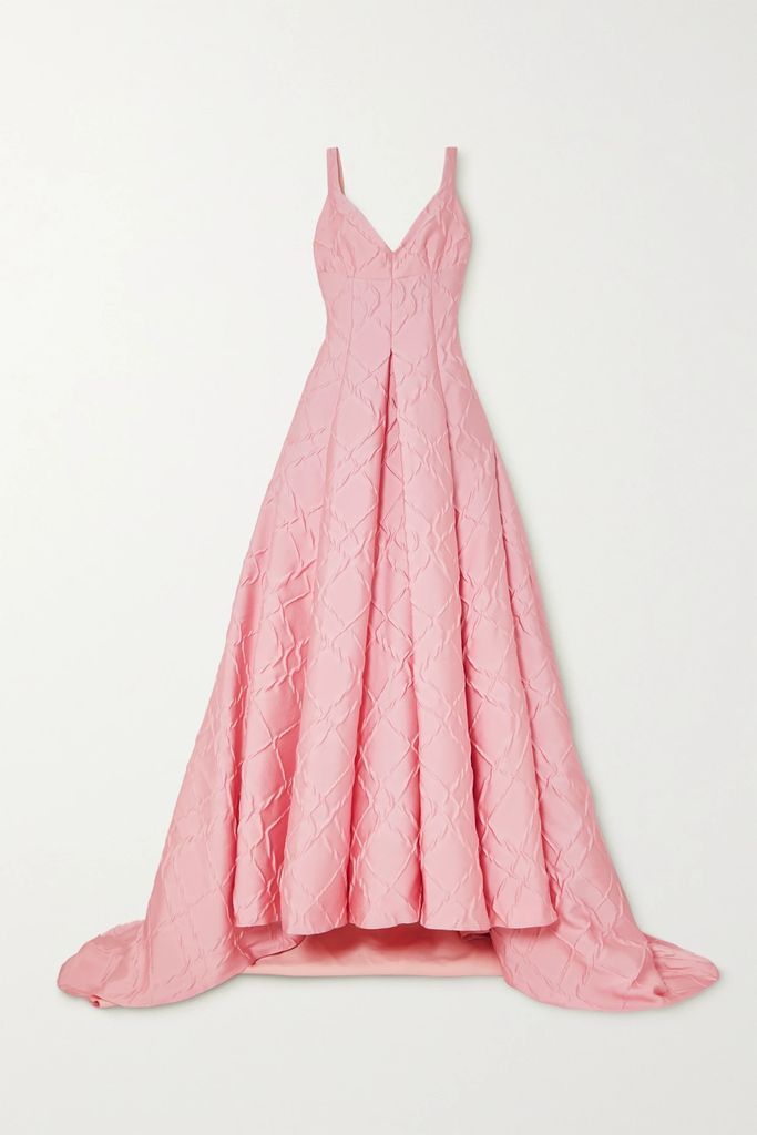 Merise Pleated Cloqué Gown - Pink