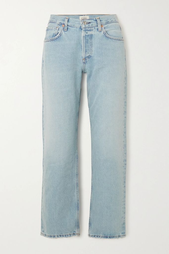 Neve Distressed Organic Straight-leg Jeans - Light denim