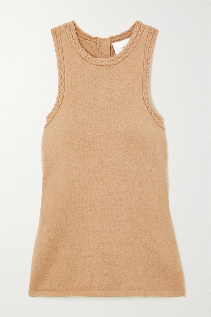 Organic Cotton And Cashmere-blend Tank Top - Beige