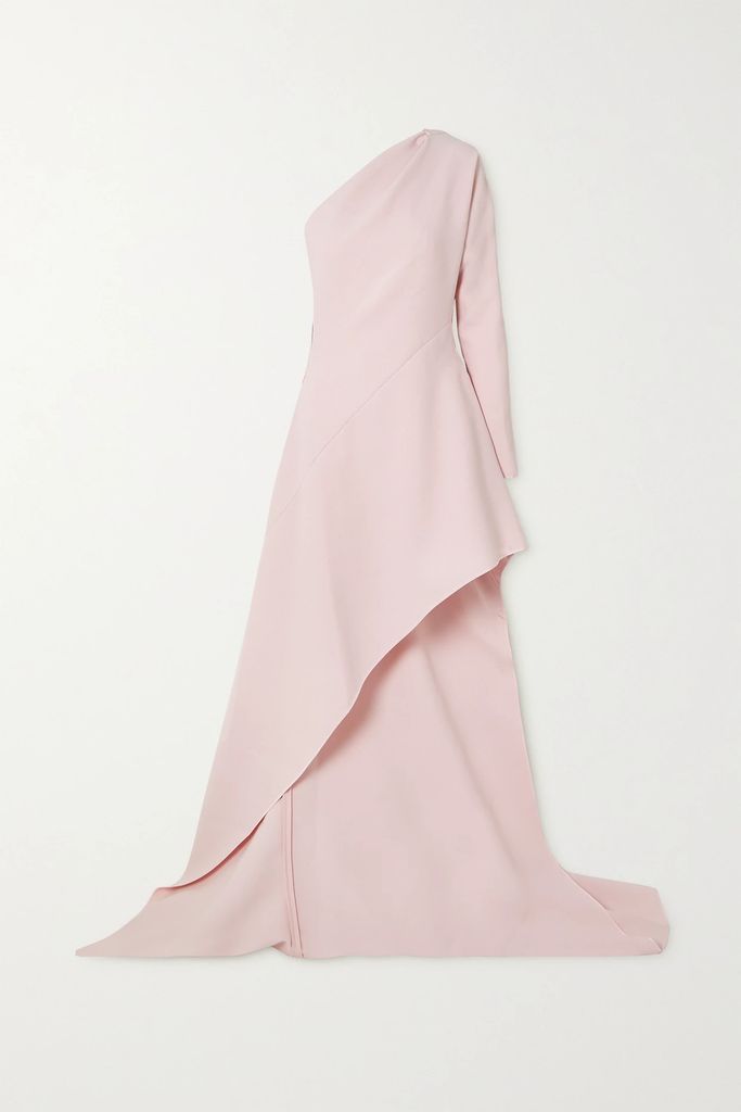 Persuade Asymmetric One-sleeve Crepe Gown - Pink