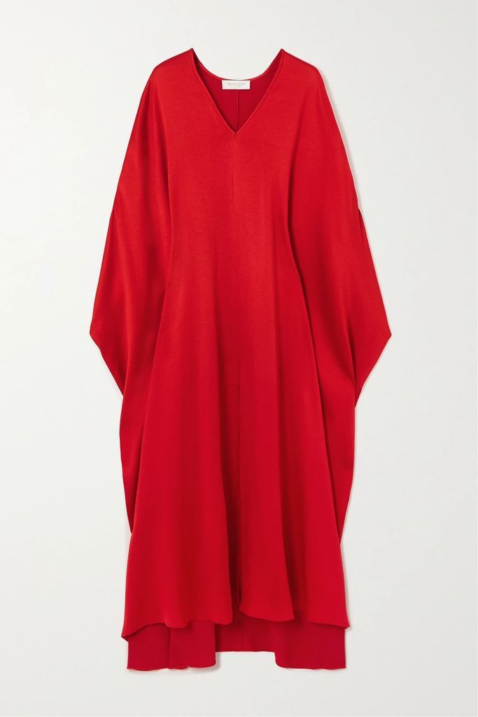 Satin Maxi Dress - Red