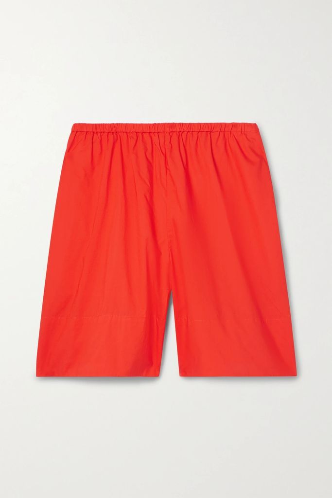 Siona Organic Cotton-poplin Shorts - Orange