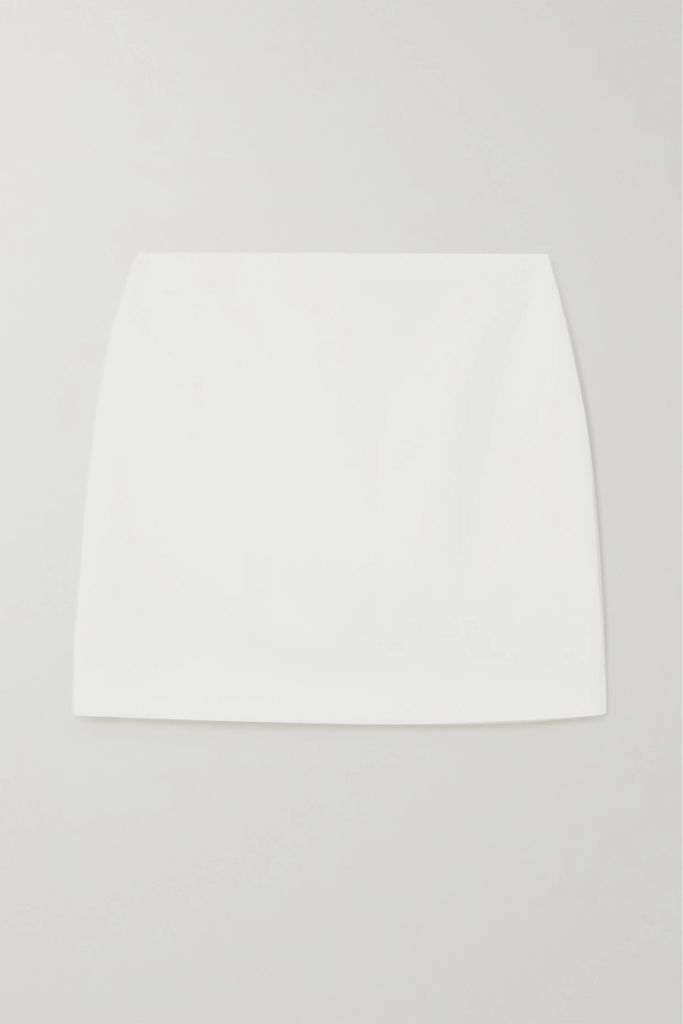 Stretch Cotton And Linen-blend Mini Skirt - White