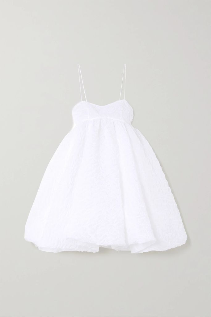 Sunni Matelassé Crepe Mini Dress - White