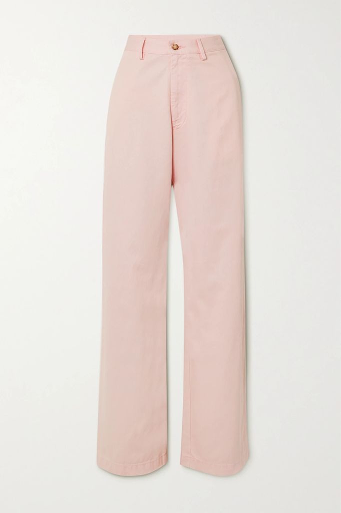 Teri High-rise Wide-leg Jeans - Baby pink