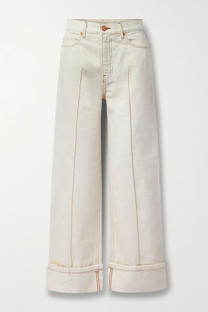 The Genevieve High-rise Wide-leg Jeans - Off-white