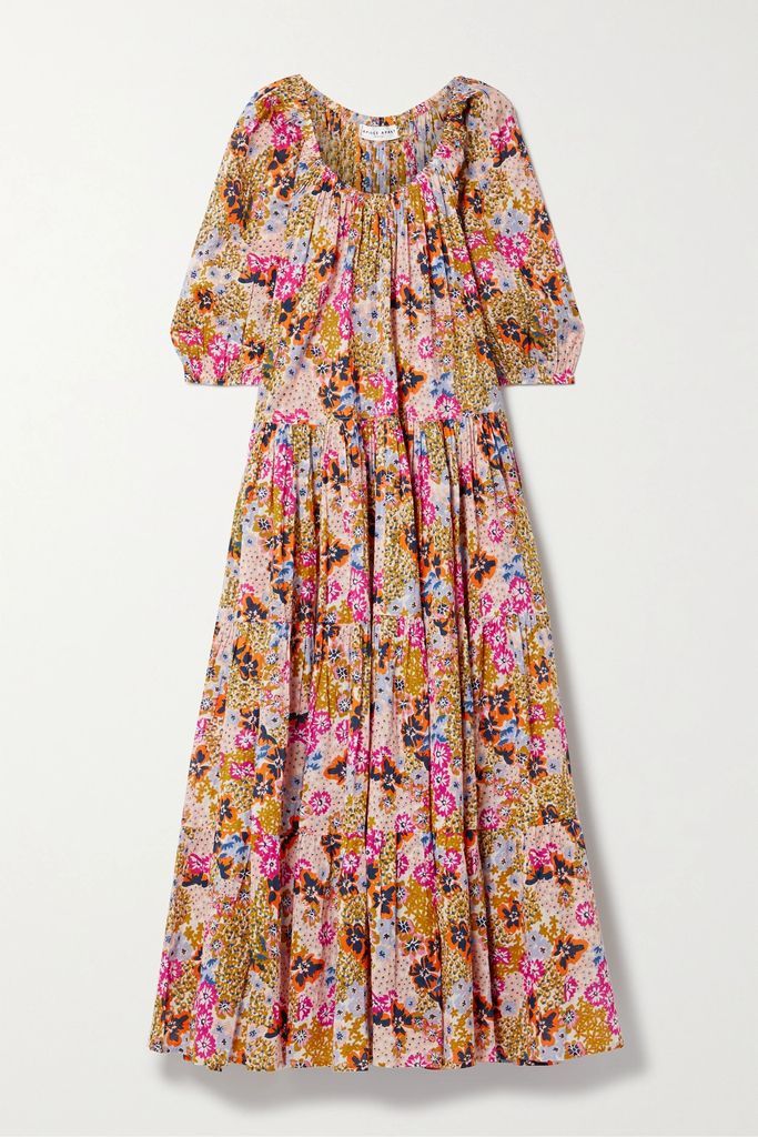 Tilton Tiered Floral-print Cotton-voile Maxi Dress - Cream