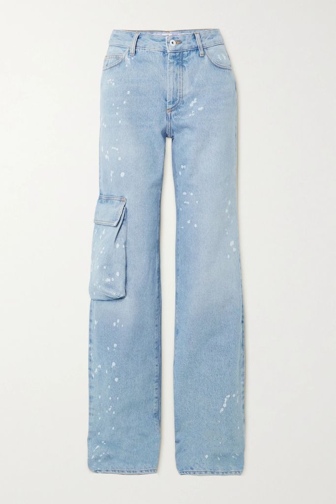 Toybox Paint-splattered High-rise Straight-leg Jeans - Blue