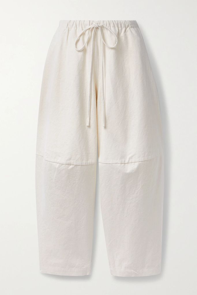 Vessel Cotton And Linen-blend Wide-leg Pants - Off-white