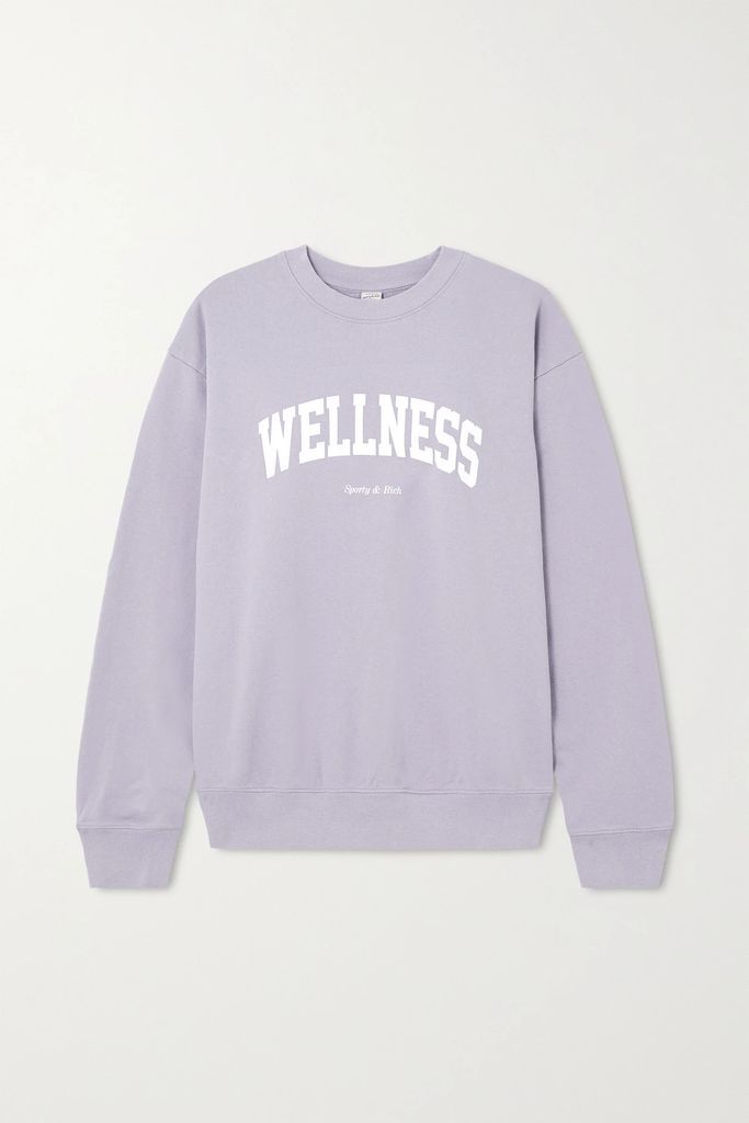 Wellness Ivy Printed Cotton-jersey Sweatshirt - Lilac