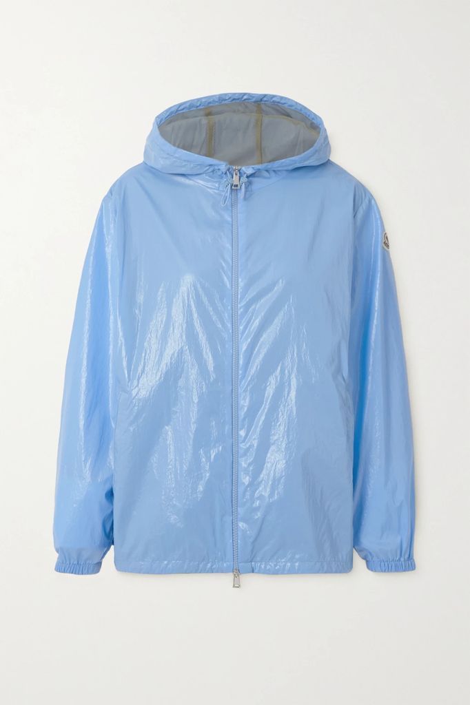Wuisse Hooded Coated Cotton-blend Jacket - Blue