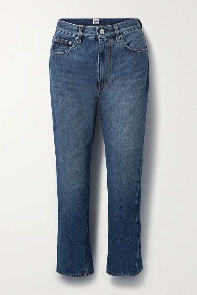 Twisted Seam High-rise Straight-leg Organic Jeans - Blue