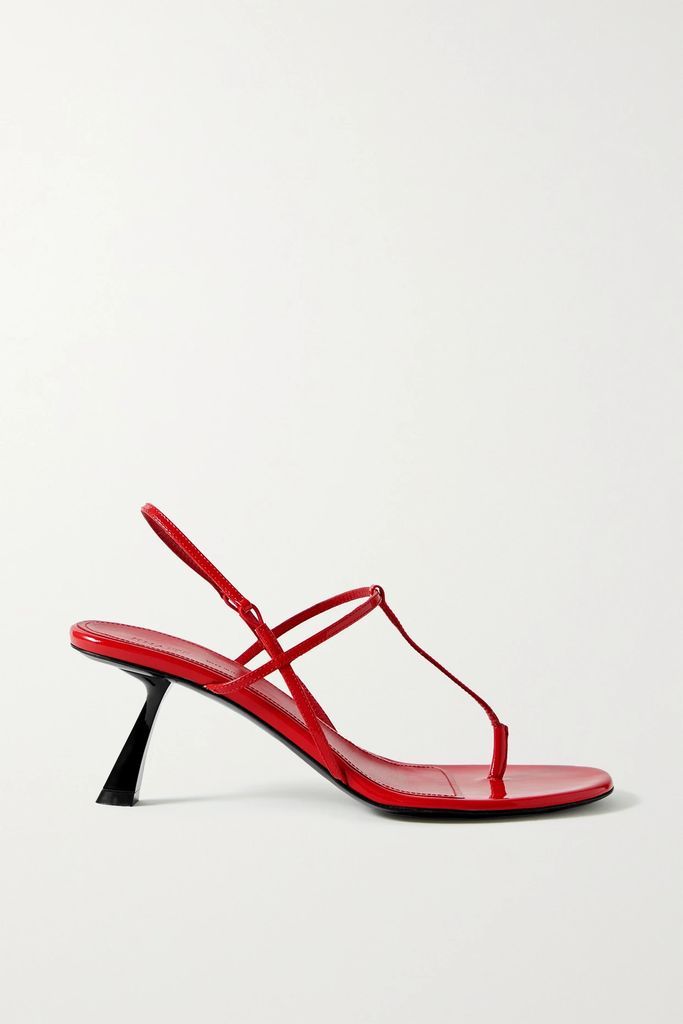 Linden Patent-leather Slingback Sandals - Red
