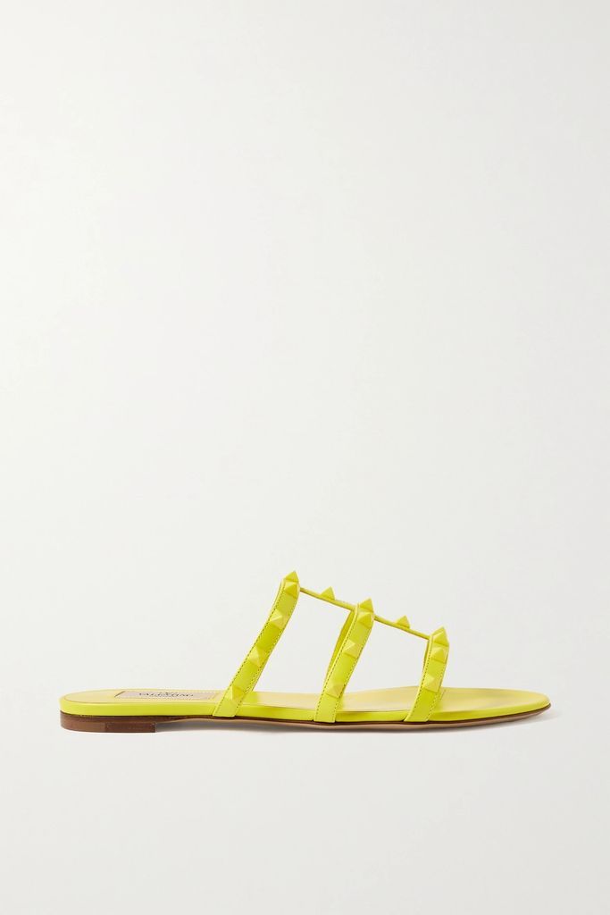 Valentino Garavani Rockstud Leather Sandals - Yellow