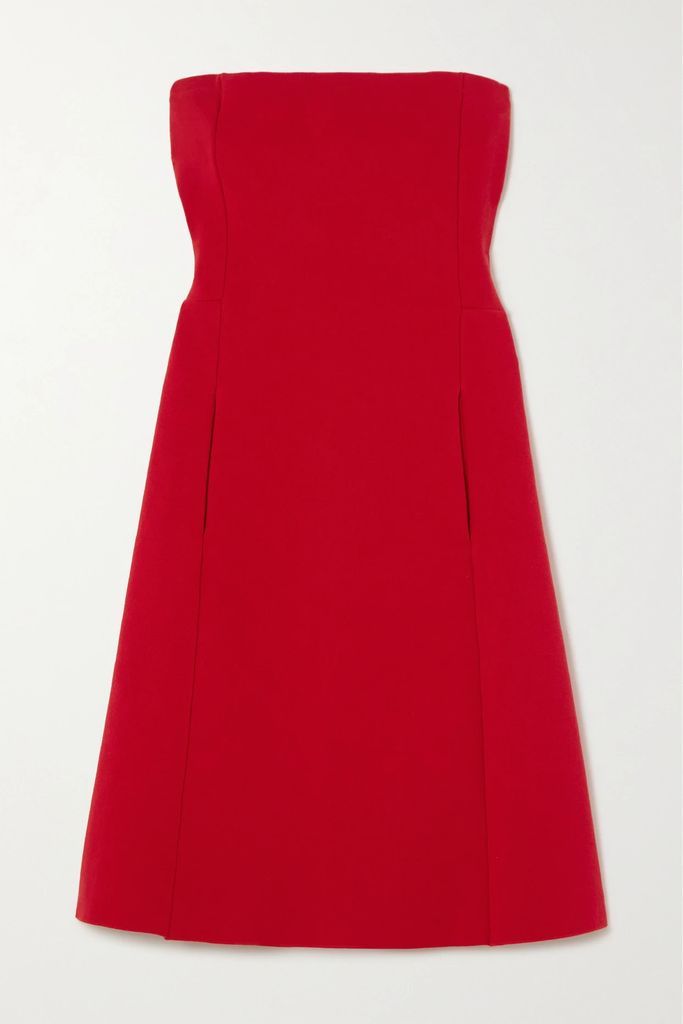 Nance Strapless Stretch-cotton Mini Dress - Red