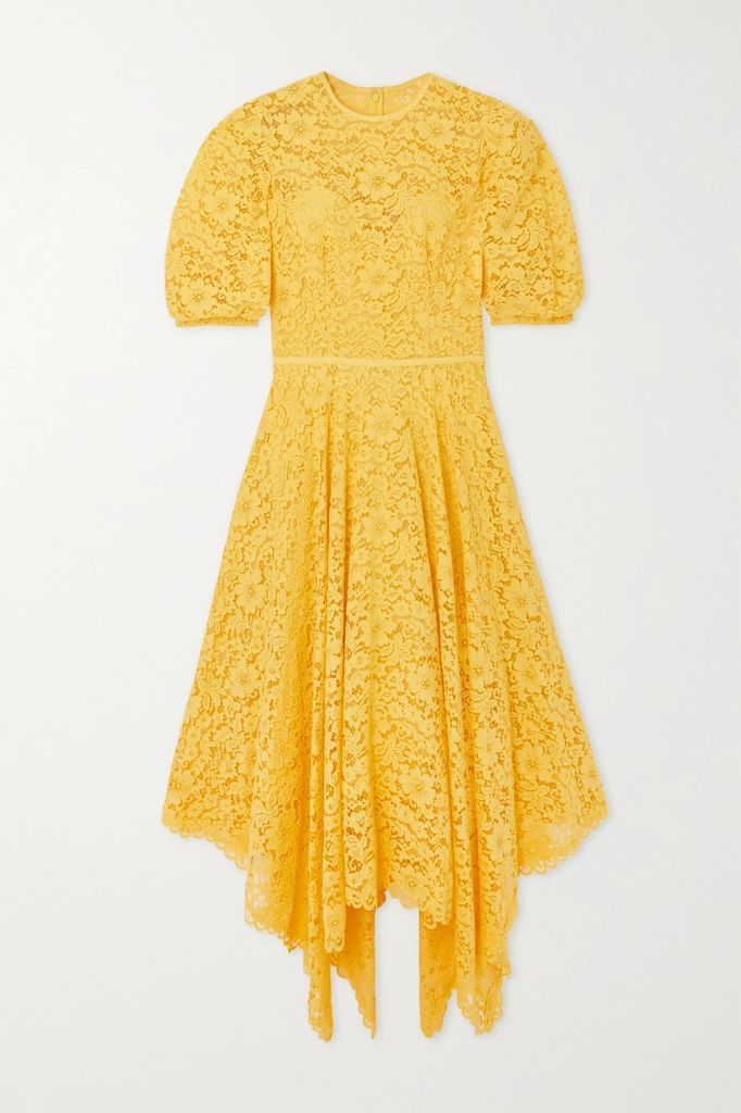 Julane Asymmetric Lace Dress - Yellow