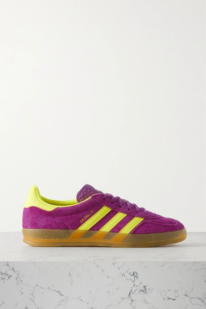 Gazelle Indoor Leather-trimmed Suede And Nylon Sneakers - Purple